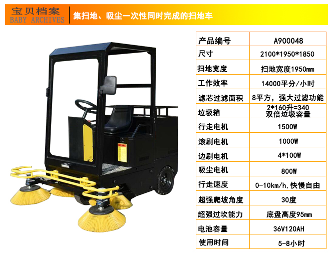 LJ-1950駕駛式掃地機,工廠(chǎng)駕駛掃地機(圖6)